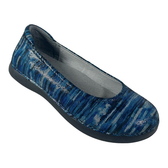 Alegria Womens Petal PET-140 Blue Leather Nursing Doctor Ballet Flats Size 8.5 - Picture 1 of 10